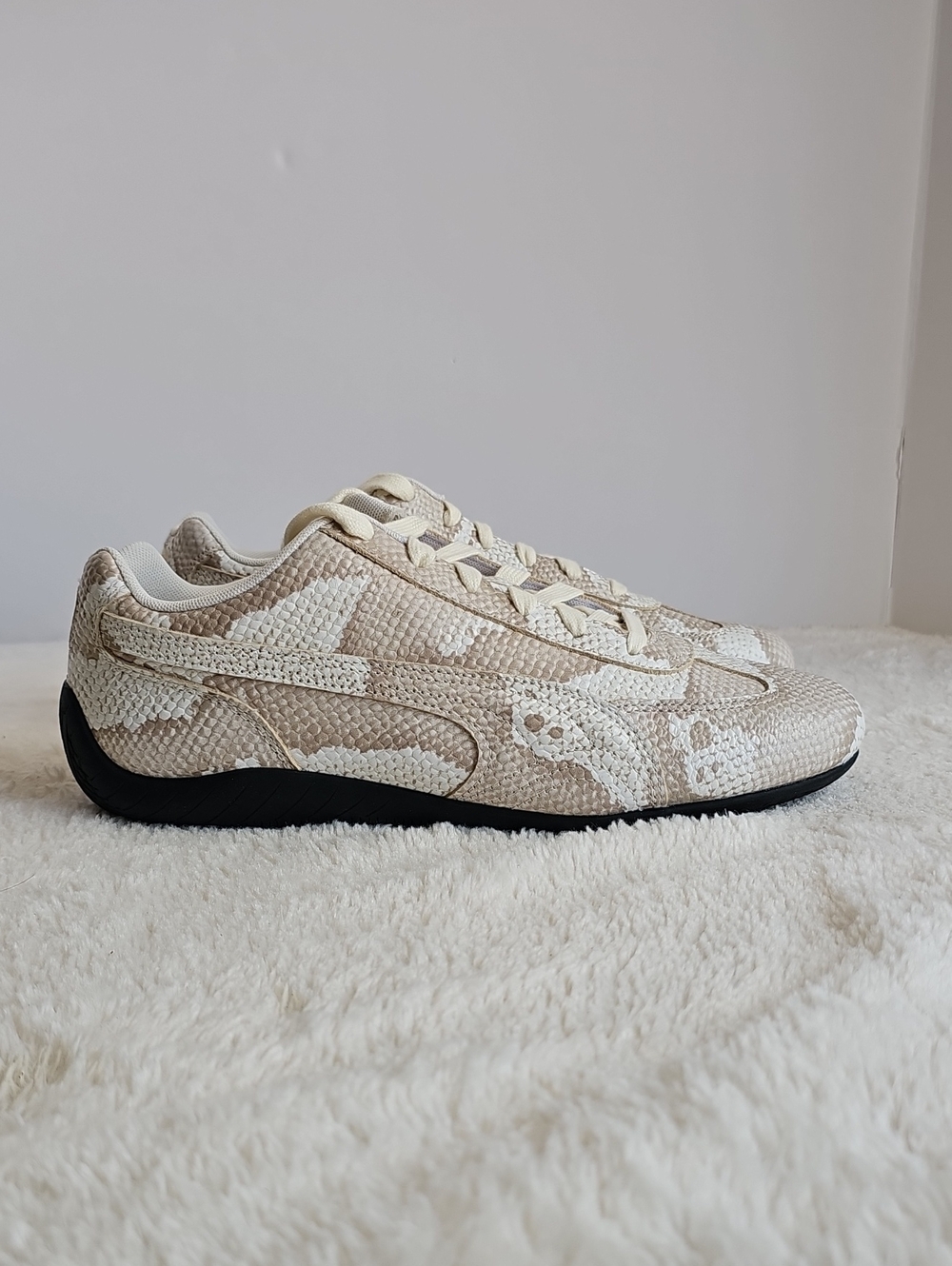 NIB PUMA Speedcat Snake Print Silver Fog Vapor Gray Sneakers Size 9.5